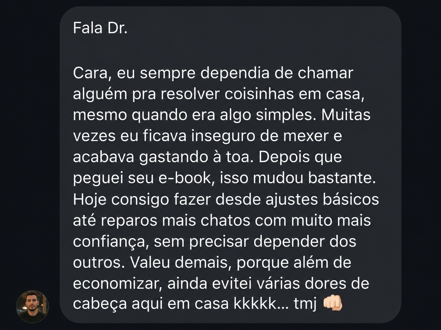 Depoimento de cliente